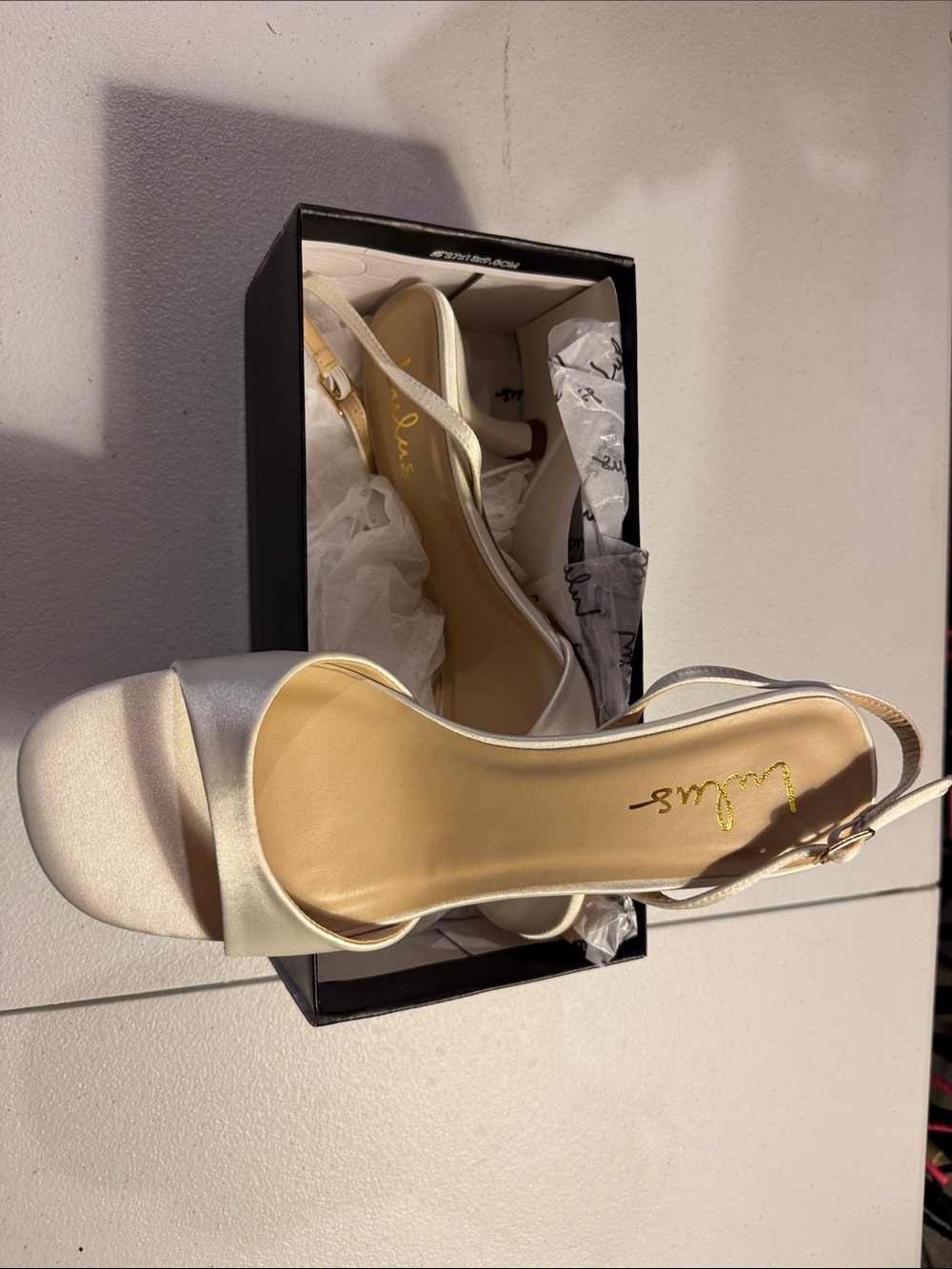 Clarks Women's Satin Slingback Heels in Ivory